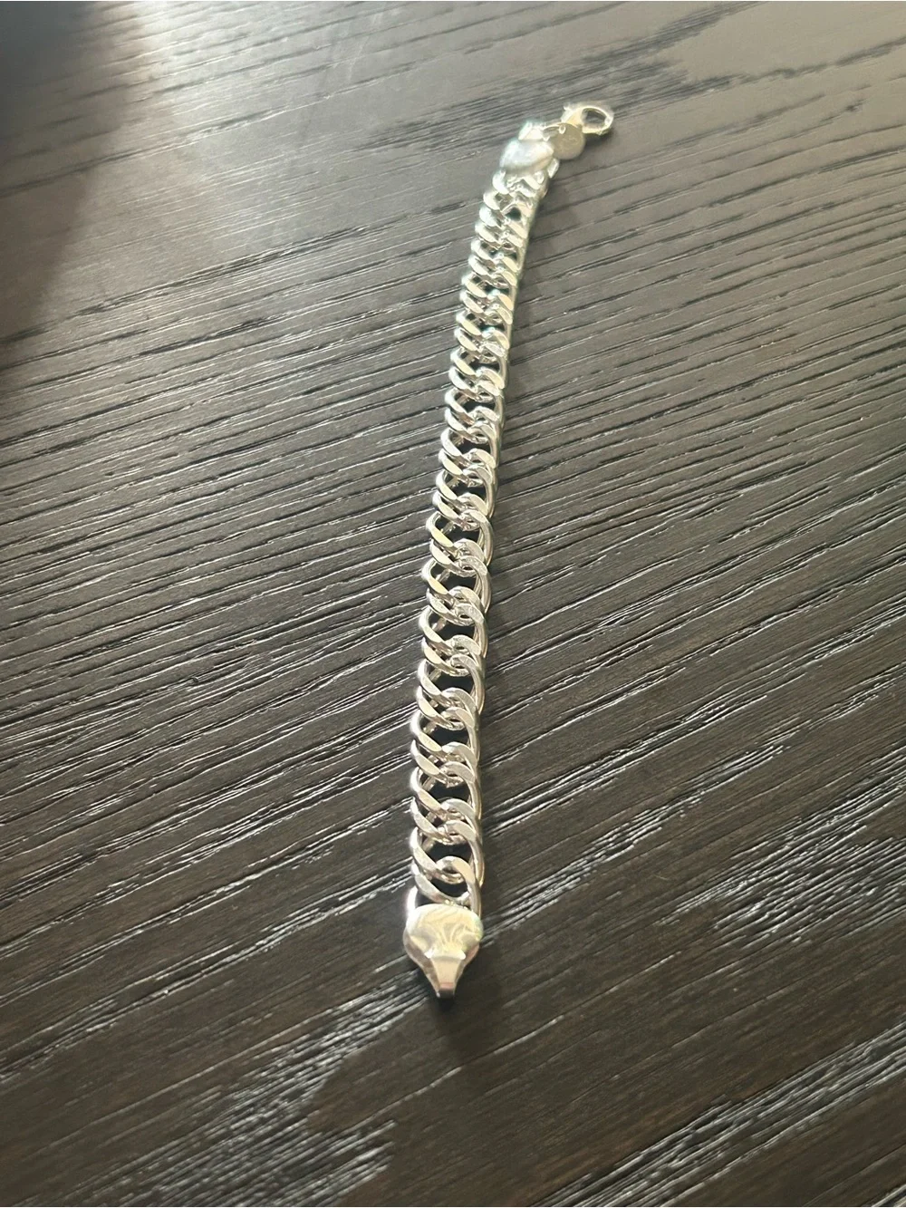Polished Sterling Silver Cuban Link Bracelet - Men's Silver